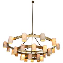 Fossil Coral Chandelier, Hand Crafted and Ethically Sourced