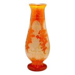 Vintage Fine Tall Early Schneider Glass Vase, 1918-21