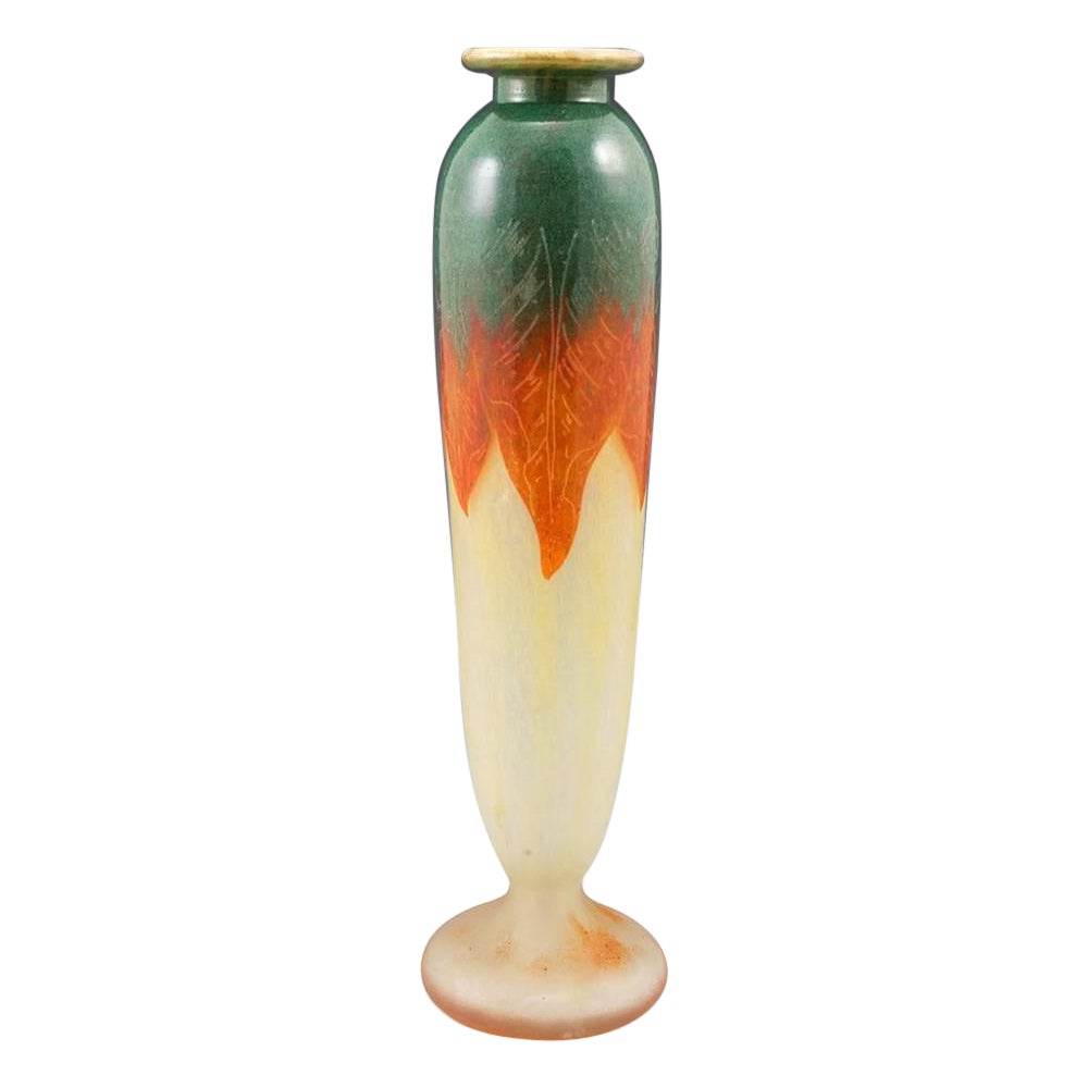 Schneider Feuilles D'Oseille Vase, circa 1920