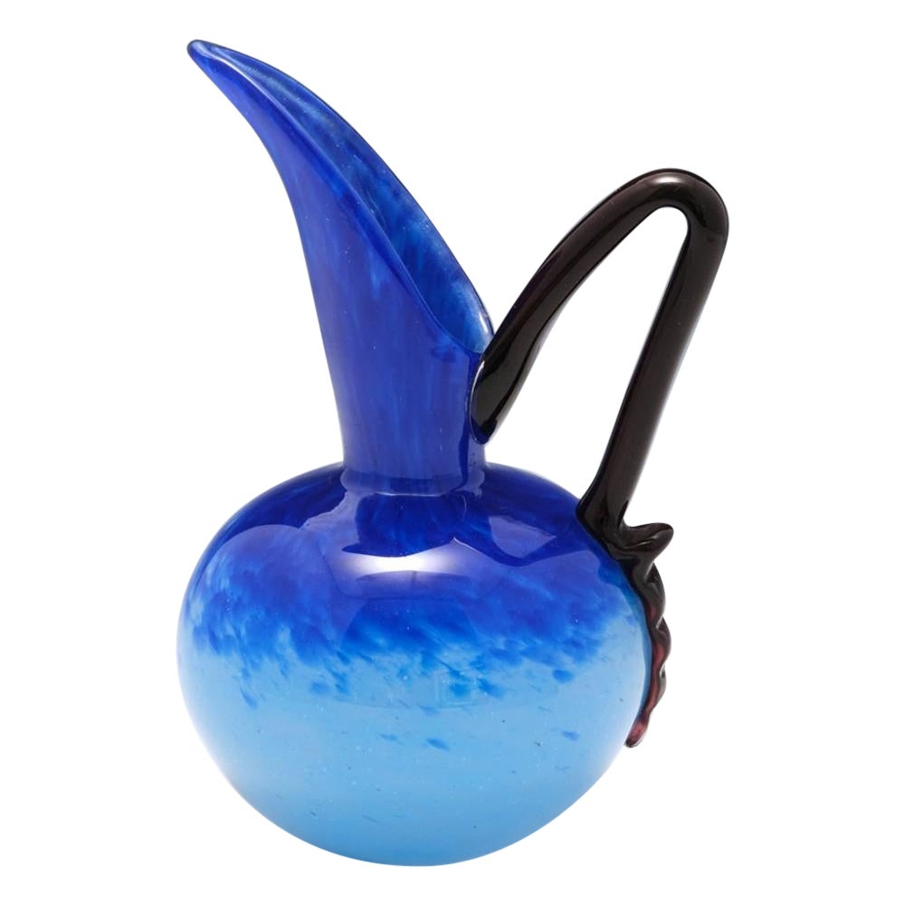 Jarra de cristal azul Schneider Glass, c1925