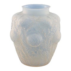 Signed Rene Lalique Domremy Vase, Designed, 1926