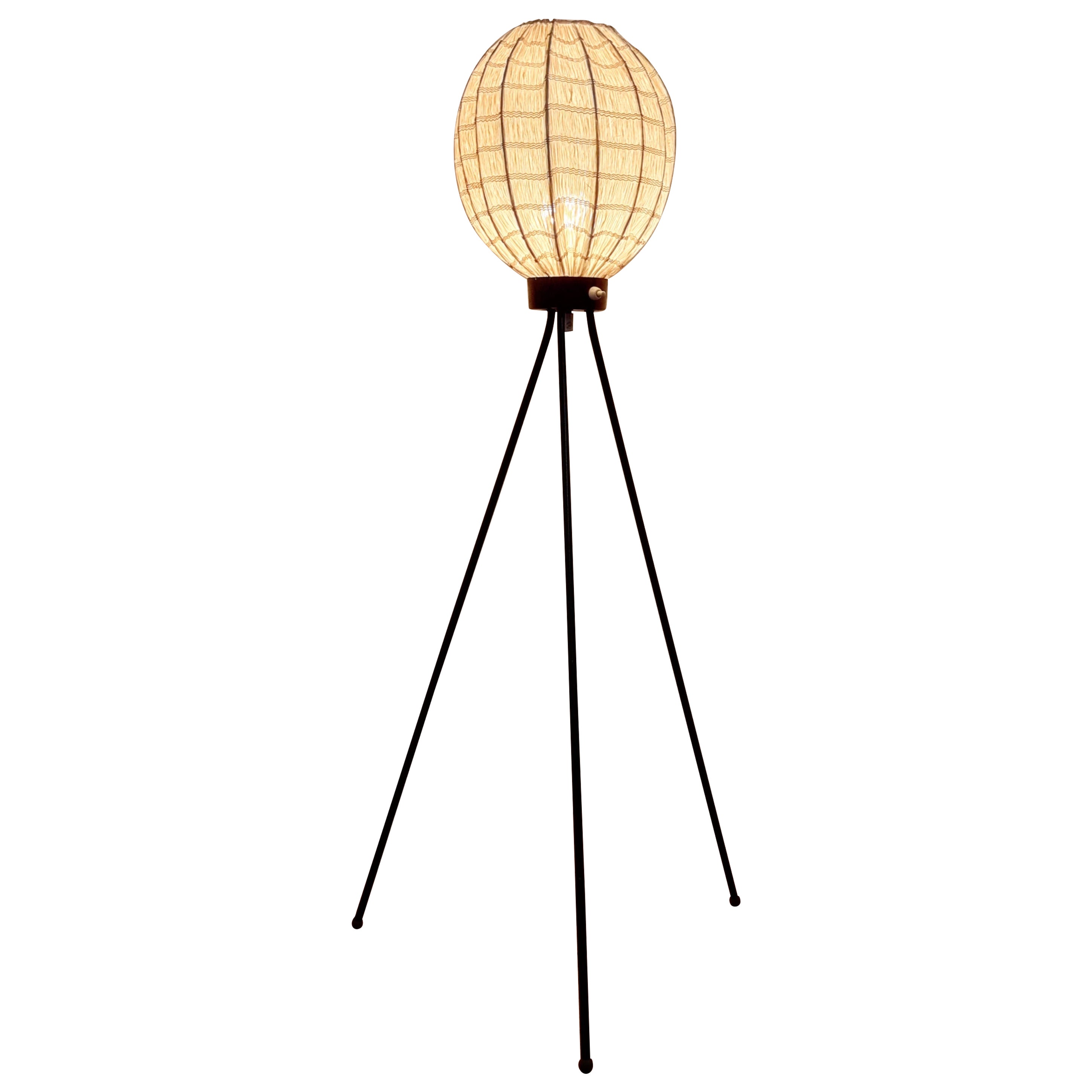 Rare Swedish Tripod Floor Lamp, Scandinavian Modern / Mid-Century Modern For Sale