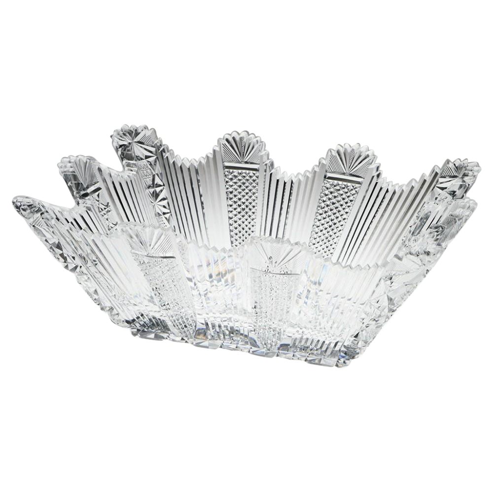 Frutero de cristal tallado brillante muy fino, hacia 1880 en venta
