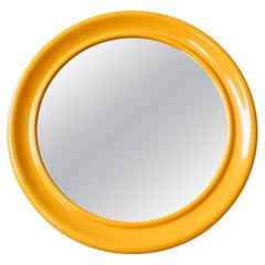 Pop Yellow Round Wall Mirror, 1970s