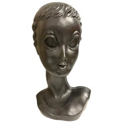 Iconic Mannequin Twiggy Model Head Used German, Space Age Design