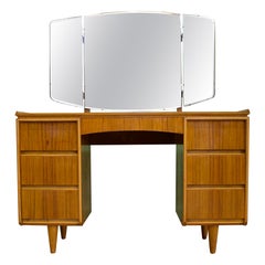 Vintage Midcentury Walnut Dressing Table from Bath Cabinet Makers London, 1960s