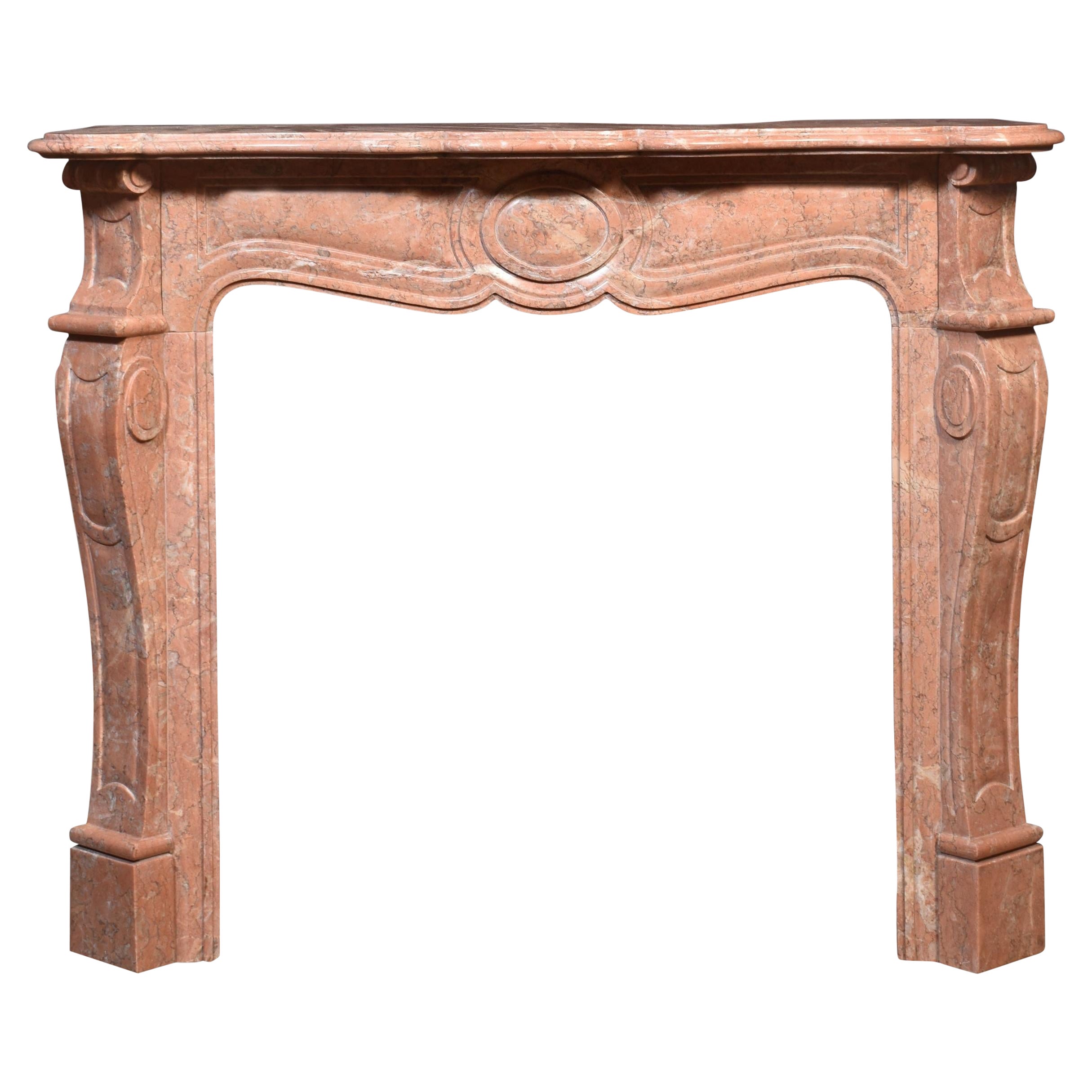 Louis XV Style Fireplace in Rance Marble For Sale