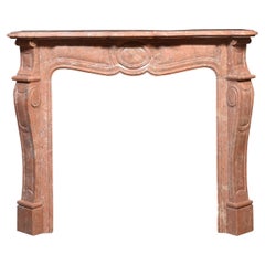 Antique Louis XV Style Fireplace in Rance Marble