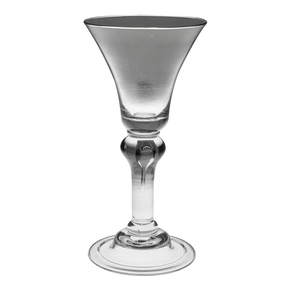 Baluster Wine Glass with Domed Foot, c1725 For Sale