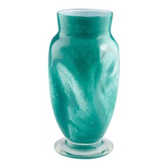 Vintage Mottled Gray-Stan Glass Vase, circa 1930