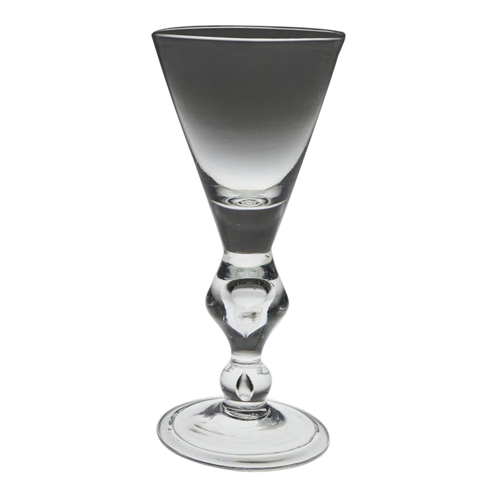 Fine Queen Anne Baluster Glass Goblet, C1710 For Sale