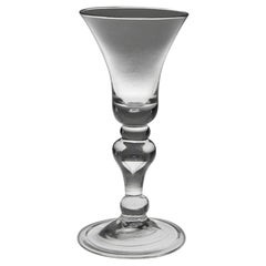 Fine Triple Knopped Baluster Wine Glass, circa 1725