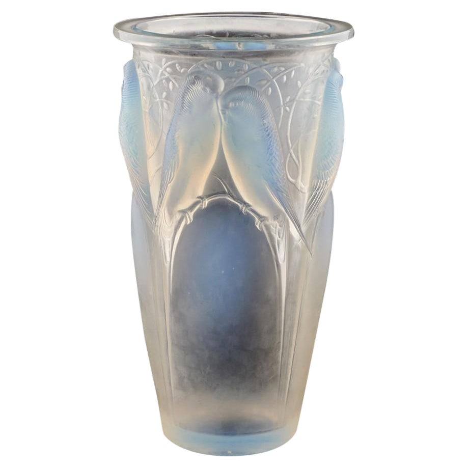 Signed Rene Lalique Ceylan Vase Designed, 1924