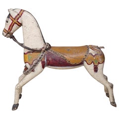 Vintage Carousel Horse French 19th Century Multicoloured Polychrome
