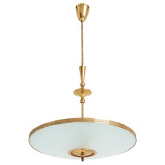 Brass and Glass Ceiling Light by Pietro Chiesa