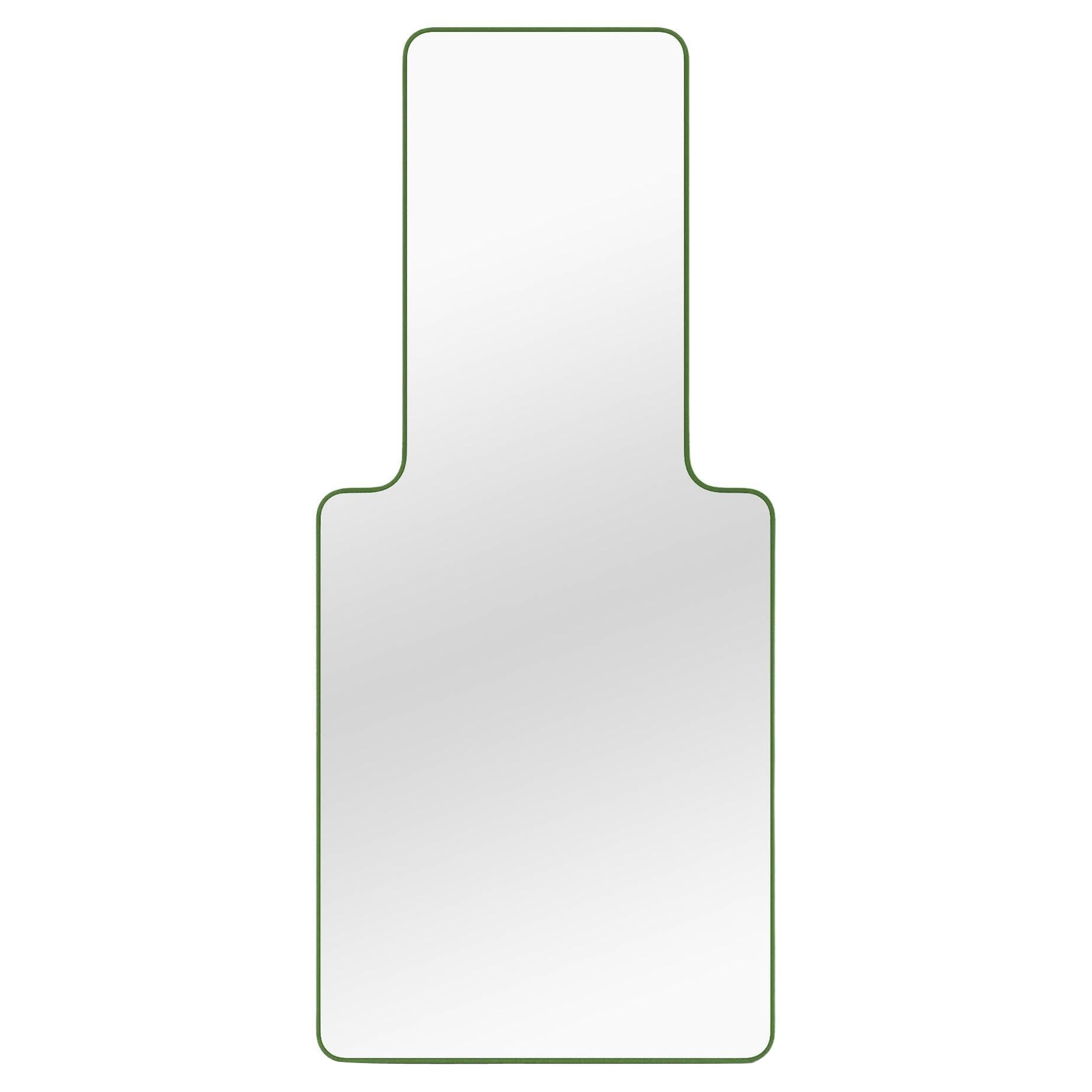 Contemporary Mirror 'Loveself 03' by Oitoproducts, Green Frame