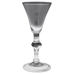 Tall Georgian Balustroid Wine Glass, c1750