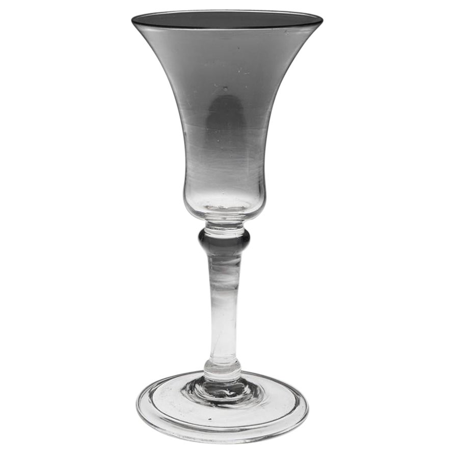 A Tall and Fine Balustroid Wine Glass, c1740 For Sale