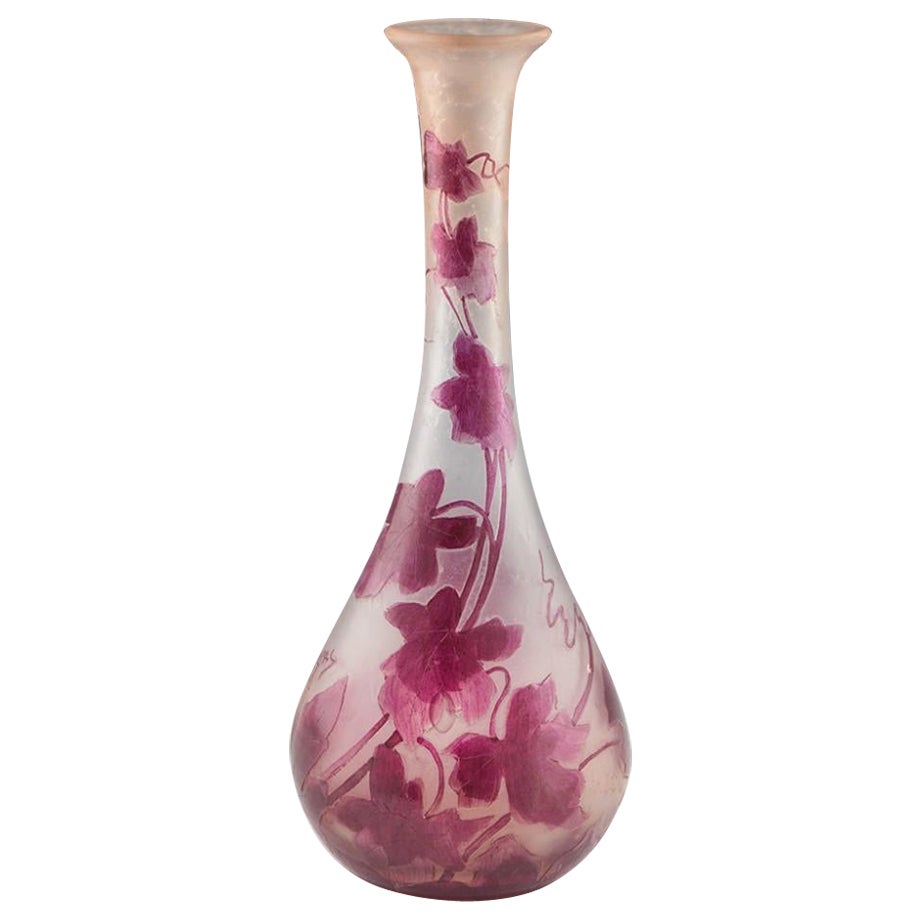 Legras Rubis Series Cameo Vase, c1910 For Sale