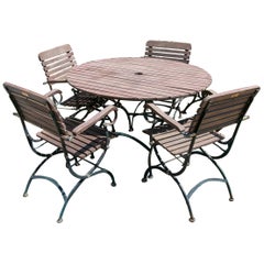 Used 1980s Set Consisting of Table and Four Chairs in iron and wood