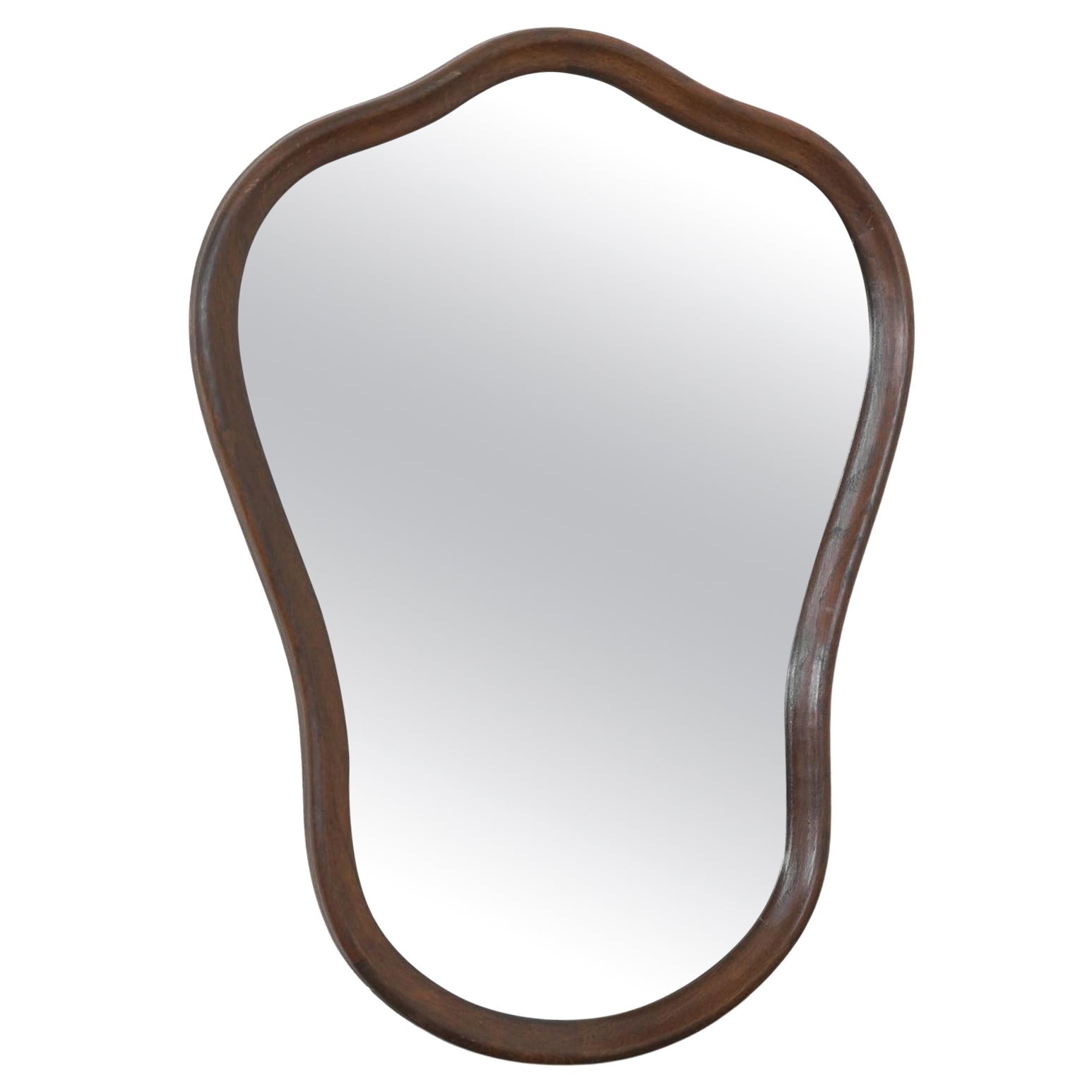 Art Deco Sculptural Mirror in Wood, 1930s For Sale