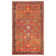 Tapis ancien en laine d'agneau rouille de la collection Melody