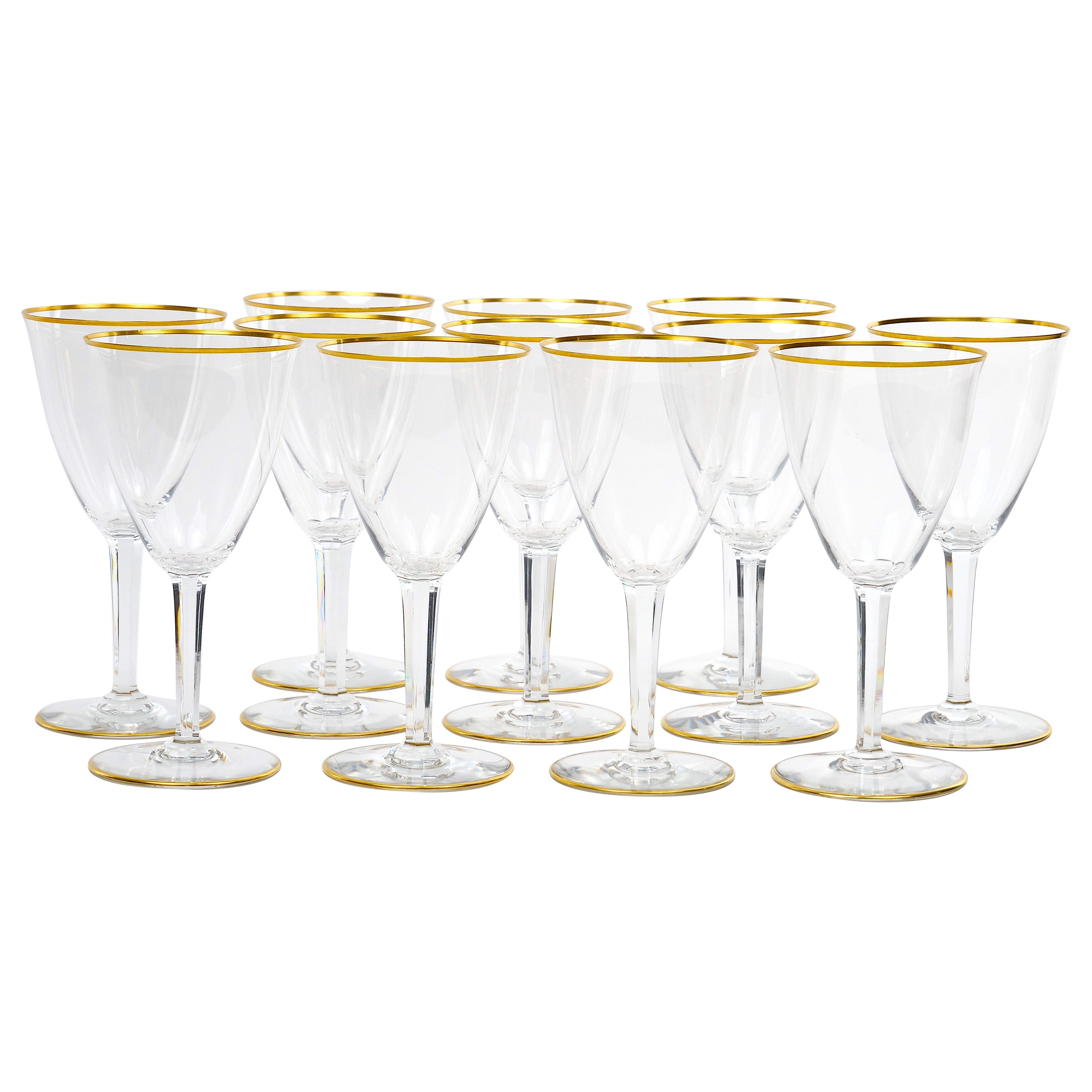 French Baccarat Crystal Tableware Wine / Water Service / 12 People For Sale
