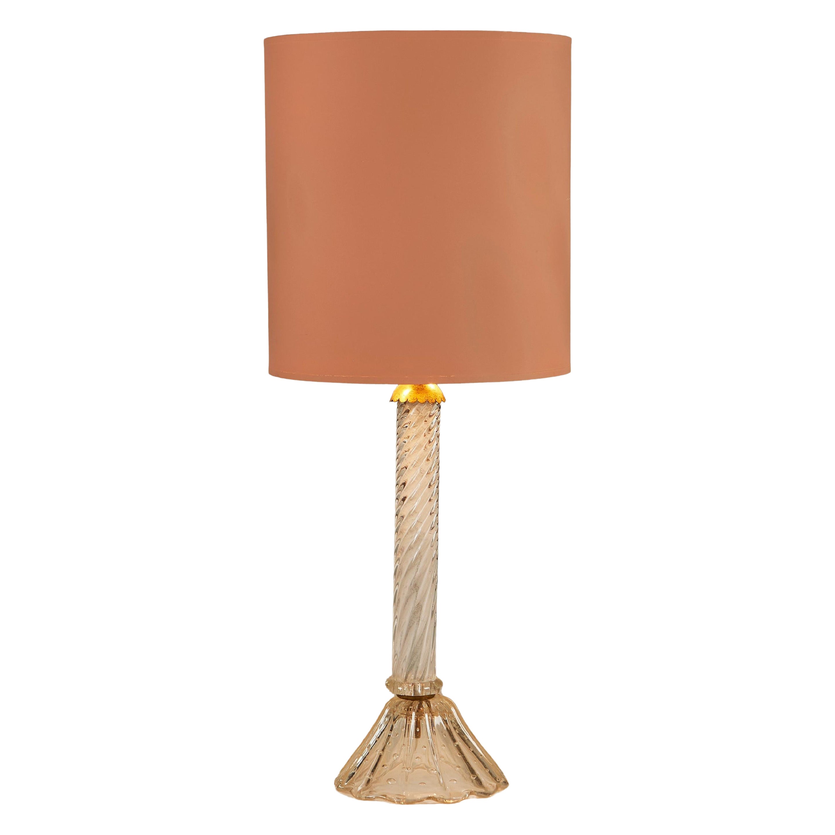 Italian 1950s Decorative Murano Glass Table Lamp For Sale