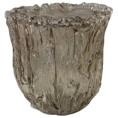 Murano Art Glass Amber Color Italian Mid-Century Side Table, 2020