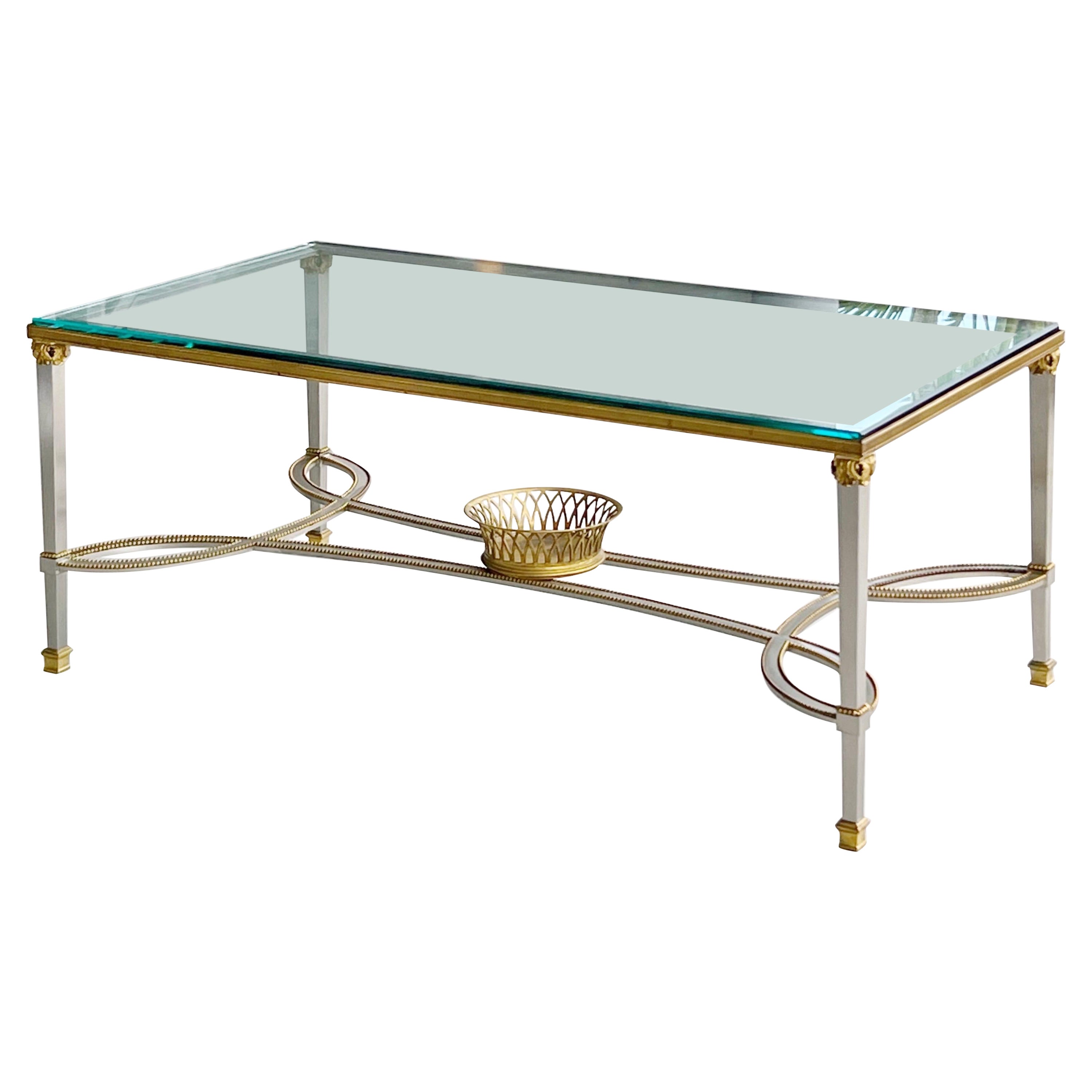 Classic Bronze Finish and Glass Coffee Table by LaBarge at 1stDibs
