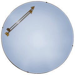 Specchio italiano blu con accenti a doppia freccia di Fontana Arte