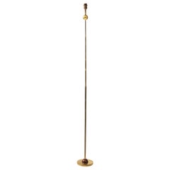Modernist Gilt Bronze Floor Lamp with Copper Accents, Italy, 1980s