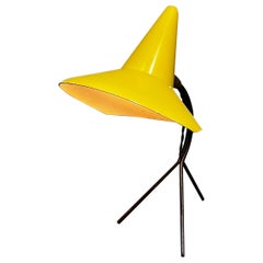 1950s Yellow French Desk Table Lamp Modern Style Guariche and Lacroix France
