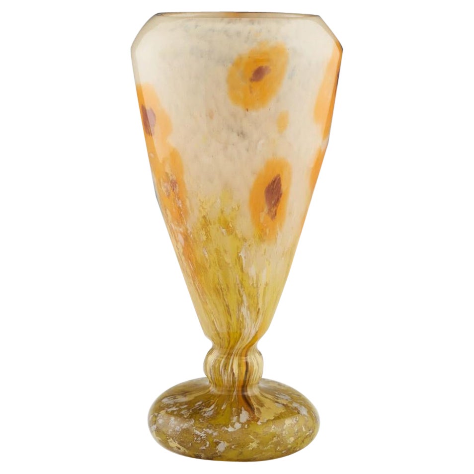 "Poppies and Tulips, " Extremely Fine Art Deco Vase by Fontaine for