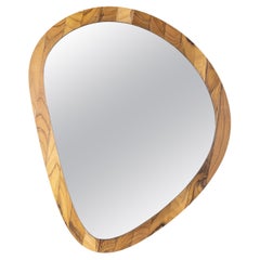 Miroir à panneaux en bois de teck finition individuelle