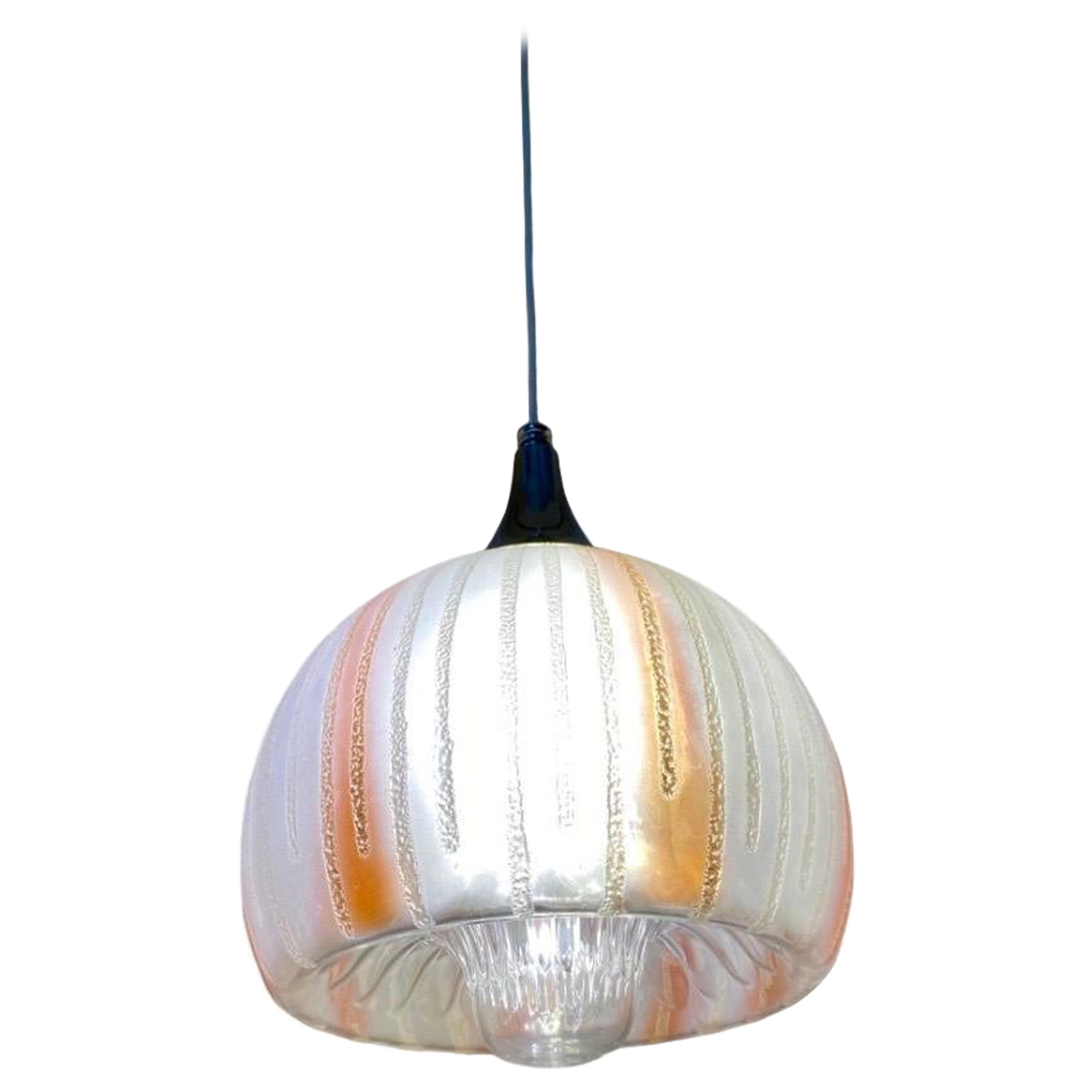 Globe Mazzega avec verre de Murano bicolore, Italie, 1970