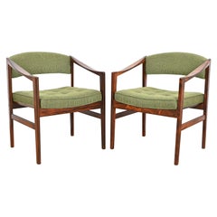 DUX Swedish Modern Rosewood Club Chairs, Newly Restored