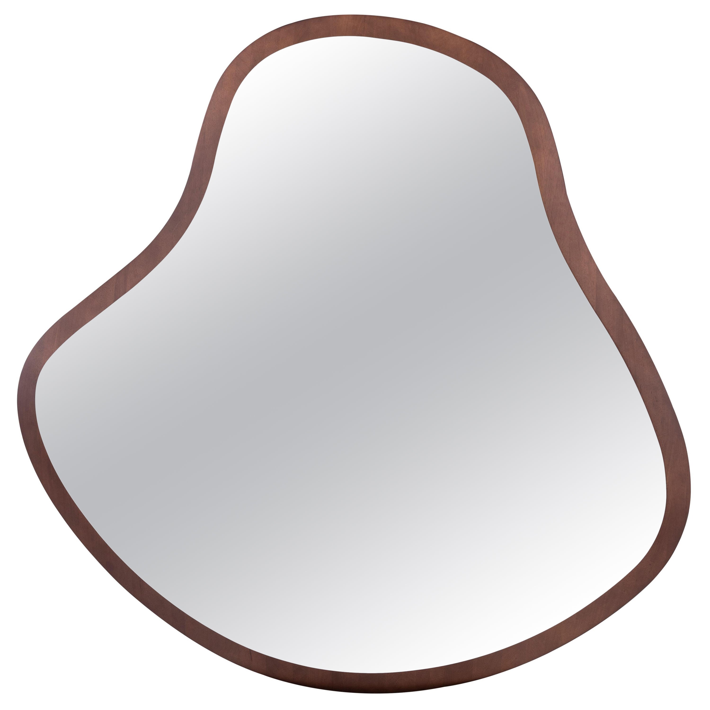 Pante Mirror In Walnut Wood Finish Individual For Sale