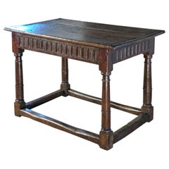 English Rustic Late Elizabethan / Charles I Oak Center or End Table