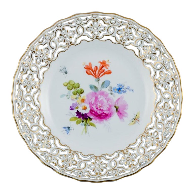 Openwork Plate with Flowers and Butterflies, Meissen, Germany