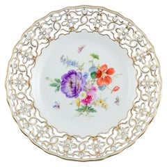 Openwork Plate with Flowers and Butterflies, Meissen, Germany, Early 20th C