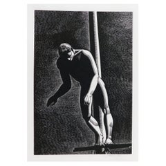 Gravure sur bois originale de Rockwell Kent, 1931 - Diver