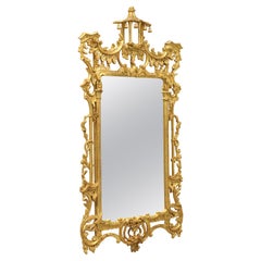 LABARGE Chinese Chippendale Pagoda Golden Wall Mirror