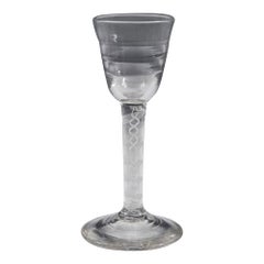 Antique Lynn Opaque Twist Stem Wine Glass, c1760