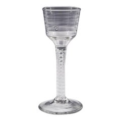 An Opaque Twist Stem Wine Glass With Lynn Rings, c1760
