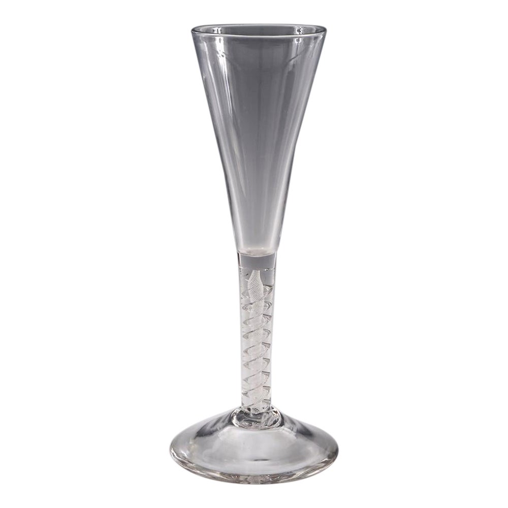 A Rare Mixed Twist Champagne Flute, c1765 For Sale