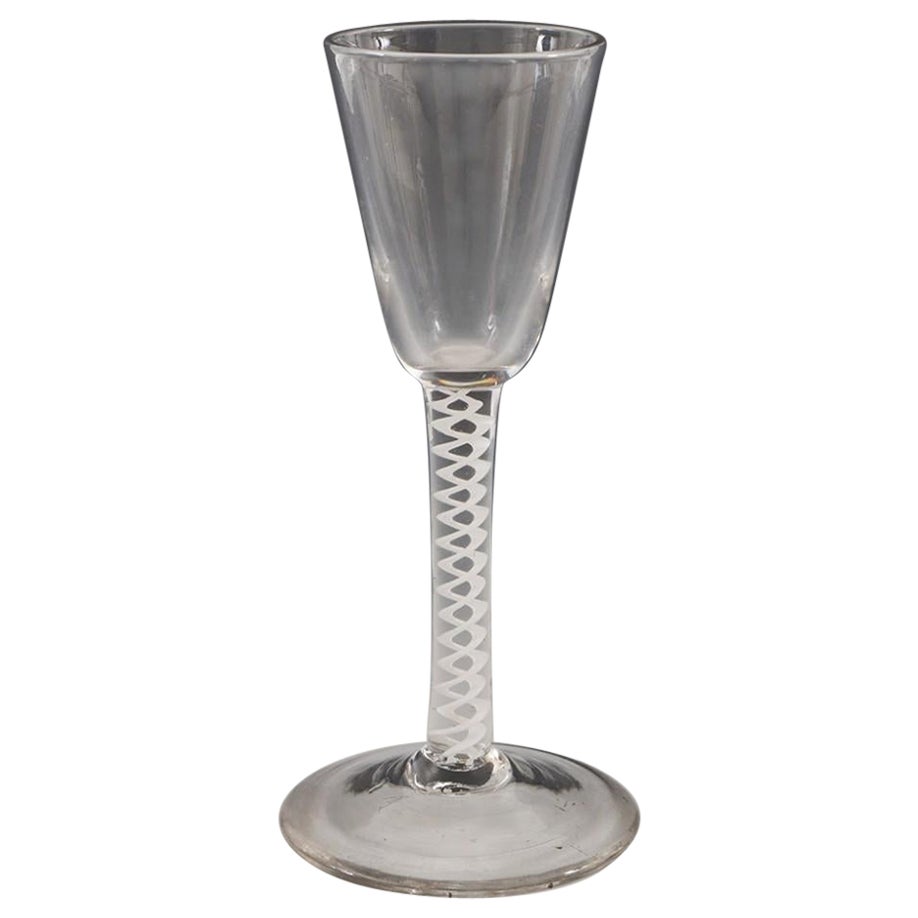 Single Series Opaque Twist Wine Glass, c1760 For Sale