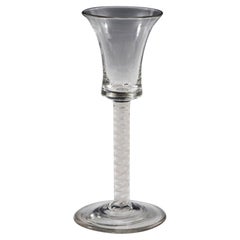 A Waisted Bucket Bowl Single Series Opaque Twist Stem Wine Glass, c1760