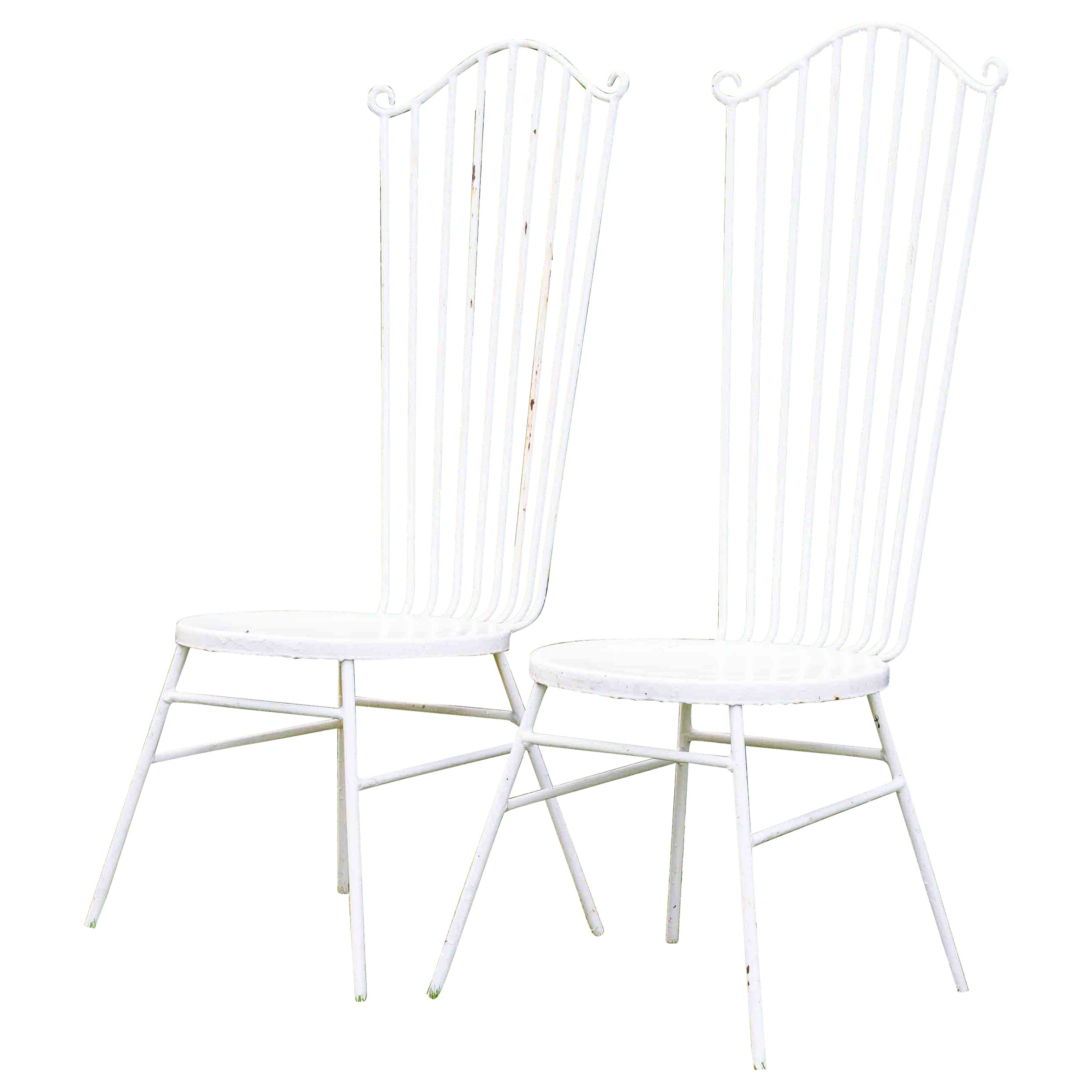 Midcentury Vintage Iron Garden Chairs, 1950s For Sale