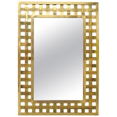 Italian Brass Lattice Pattern Mirror